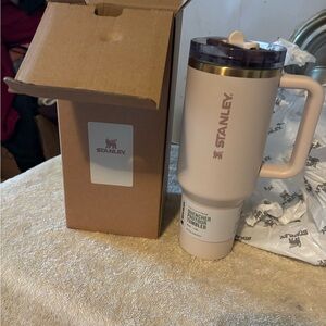 Stanley Cream Travel Tumbler with Handle